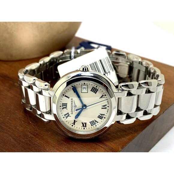 Longines Women's Watch L81124716 PrimaLuna Swiss Quartz Silver Roman Dial 30mm - Picture 8 of 14